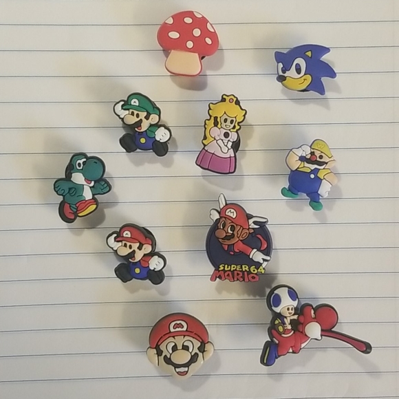 mario croc charms